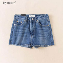 Load image into Gallery viewer, Denim Shorts 2018 Cotton High Waisted Fashion Button Pockets Regular Women Shorts Summer Sexy office lady Jean Shorts