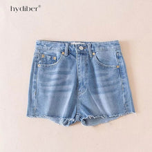 Load image into Gallery viewer, Denim Shorts 2018 Cotton High Waisted Fashion Button Pockets Regular Women Shorts Summer Sexy office lady Jean Shorts